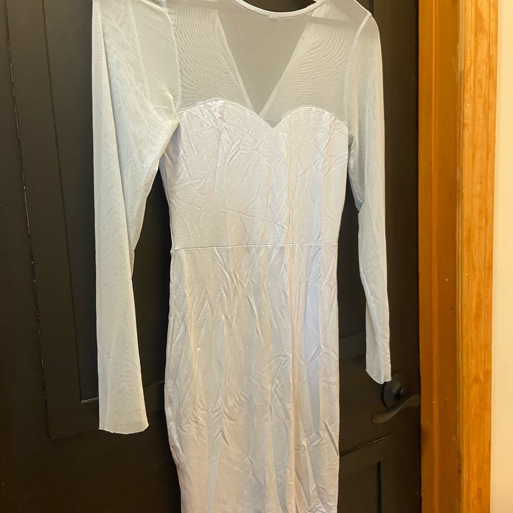 ASOS Sheer White Long Sleeve Dress